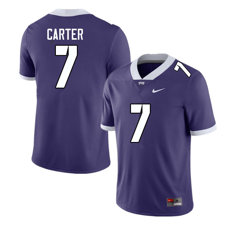 Men #7 T.J. Carter TCU Horned Frogs College Football Jerseys Sale-Purple